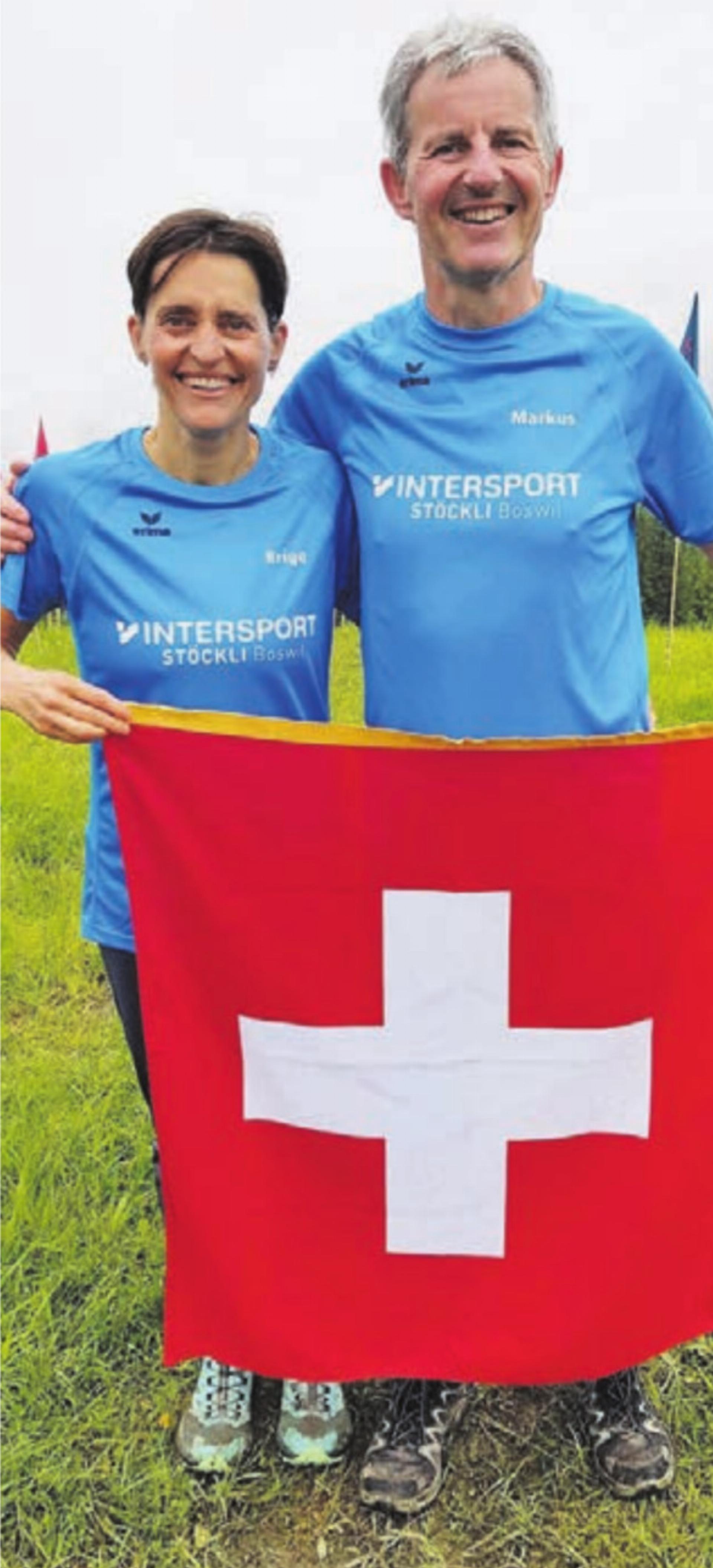 Geschafft: Die Freude steht Markus Büchi und seiner Trainingspartnerin Brigitte Nadler ins Gesicht geschrieben. Bild: zg