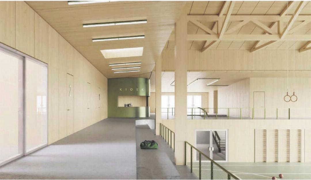 Die geplante Doppelturnhalle «Libelle» hat seit dem Wettbewerbsgewinn an Vorzügen eingebüsst. Bilder: Archiv/zg Die geplante Doppelturnhalle «Libelle» hat seit dem Wettbewerbsgewinn an Vorzügen eingebüsst. Bilder: Archiv/zg