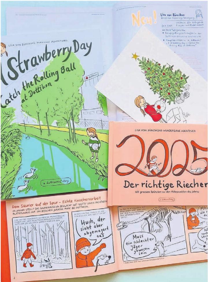 Die Dottikon ES arbeitet bei vielen Drucksachen eng mit einem Comiczeichner zusammen und bietet der Figur Lisa verschiedene Auftrittsmöglichkeiten. Bild: chh Die Dottikon ES arbeitet bei vielen Drucksachen eng mit einem Comiczeichner zusammen und bietet der Figur Lisa verschiedene Auftrittsmöglichkeiten. Bild: chh