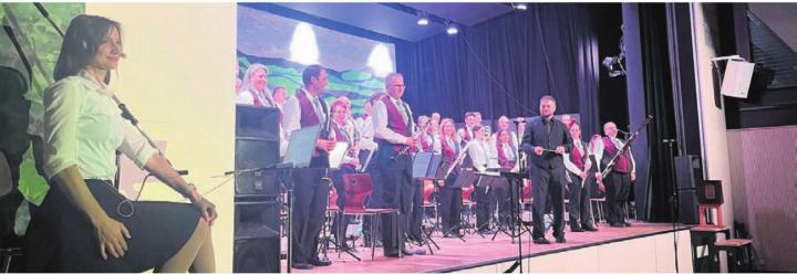 Ob Nachrichten oder haarsträubende Detektivfälle – Nadja Vogel überzeugte als Radiomoderatorin und unterstützte den Musikverein perfekt. Bild: mub