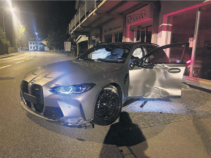 Der BMW M3 nach dem Selbstunfall. Bild: pz