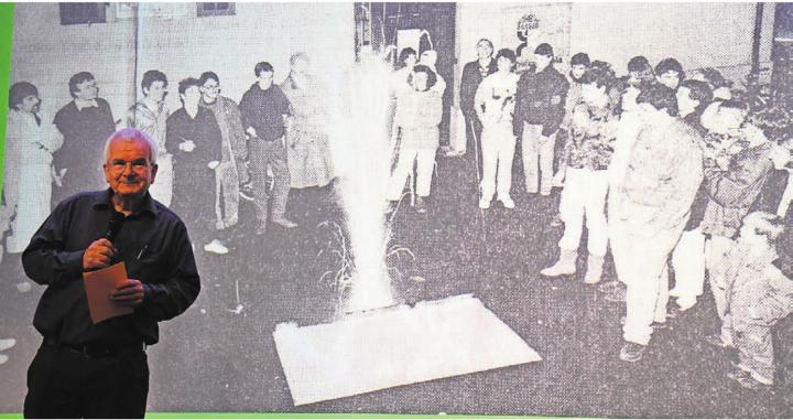 Der erste VJF-Präsident Dani Burg zeigte das Bild vom Start ins Jahr 1991. Das Feuer, das damals brannte, war mitentscheidend und symbolträchtig. Bilder: Daniel Marti