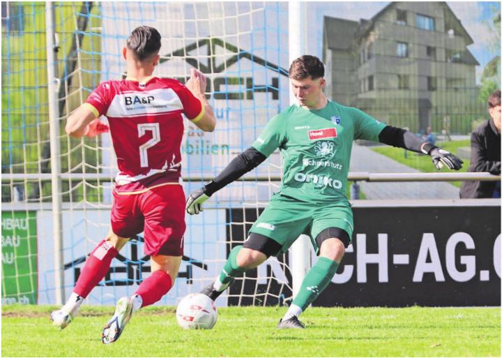 Joel Bonorand wird im letzten Spiel der Vorrunde voraussichtlich im Tor stehen. Nico Ammann ist gesperrt. Bild: Archiv/spr