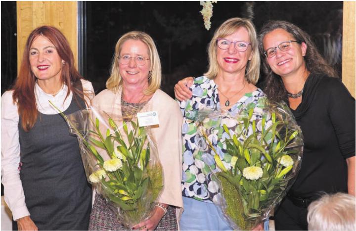 Die austretenden Vorstandsmitglieder Christa Spitznagel (2. von links) und Gabi Thiel (3. von links), umrahmt von ihren Nachfolgerinnen Esther Béchir (links) und Germaine Glanzmann. Bilder: zg