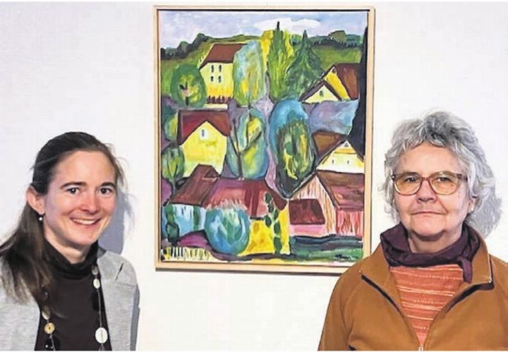 Erushof-Gastgeberin Bettina Erni (l.) und Künstlerin Dominique Nietlispach. Bild: zg