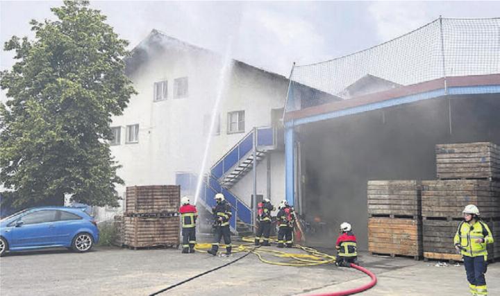 Im Gebäude eines Lebensmittelgrosshändlers brach ein Brand aus. Bild: pz