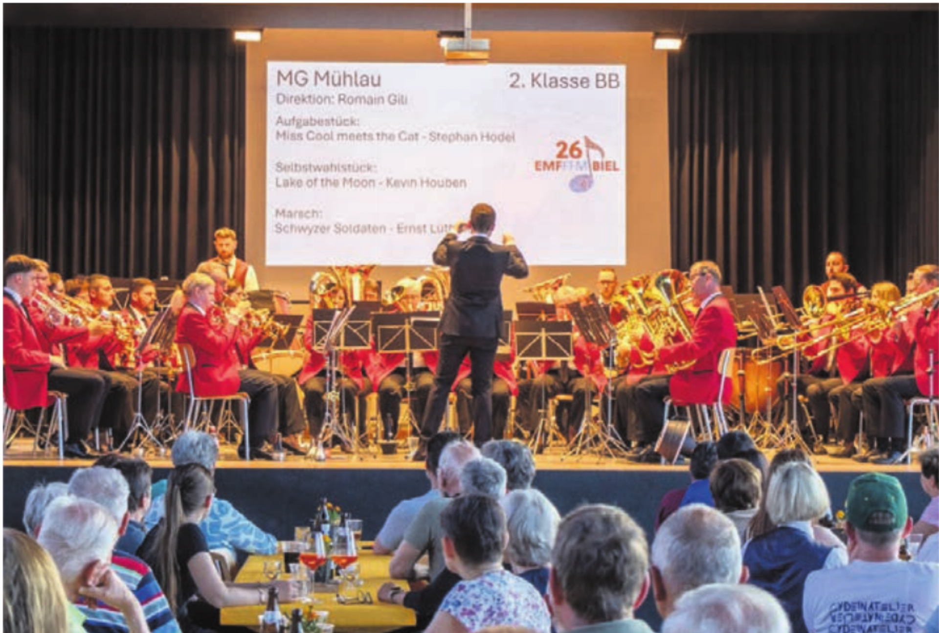 Die Musikgesellschaft Mühlau in Aktion.    Bild: zg - Das Bild wird blockiert. – Möglicherweise durch einen aktiven Adblocker.