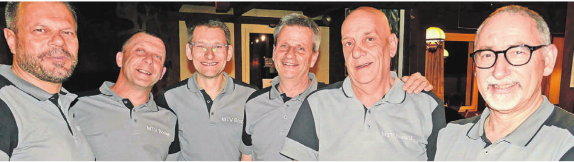 Der Vorstand der Männerturner (von links): Edwin Keusch (Präsident), Hans-Jörg Lips (abtretender Beisitzer), Dani Müller (Technischer Leiter), Guido Feer (Vize-Leiter), Rolf Gut (Aktuar), und Roland Frick (Kassier). Bild: zg - Das Bild wird blockiert. – Möglicherweise durch einen aktiven Adblocker.