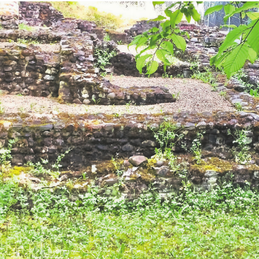 Rundgang durch die Ortsgeschichte - Versteckt im Schalchmatthau schlummern die Überreste eines grossen römischen Gutshofs. Heute noch sichtbar sind die konservierten Grundmauern des einstigen Badetrakts. Bilder: Thomas Stöckli