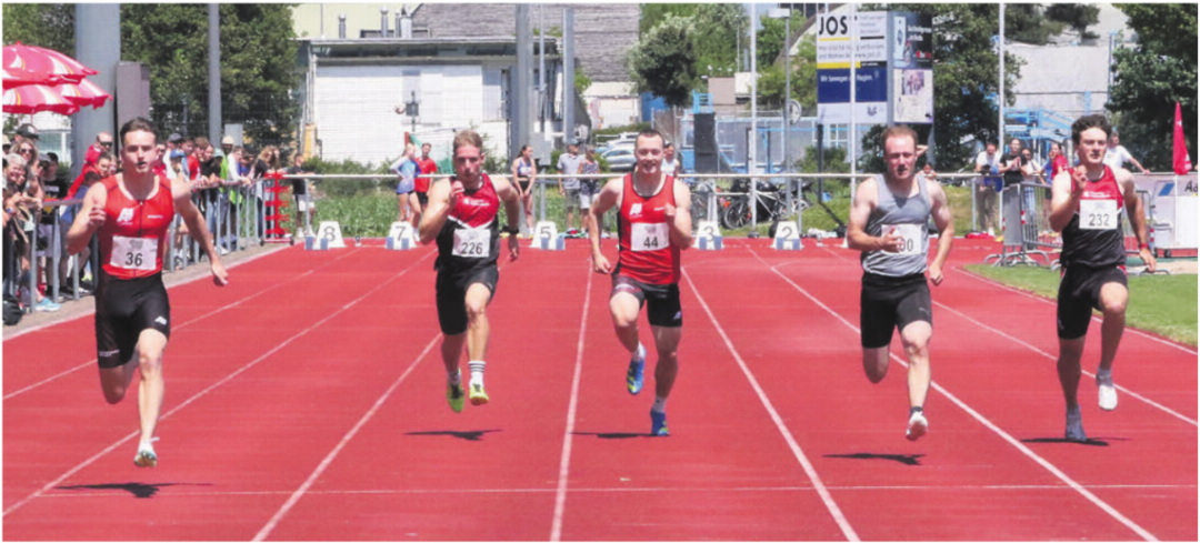Vollgas über 100 Meter geben (von links): David Frehner (BTV Aarau), Marco Hard (TV Wohlen), Joel Haller (BTV Aarau), Colin Wey (STV Beinwil/Freiamt) und Rolf Koch (TV Wohlen). Vollgas über 100 Meter geben (von links): David Frehner (BTV Aarau), Marco Hard (TV Wohlen), Joel Haller (BTV Aarau), Colin Wey (STV Beinwil/Freiamt) und Rolf Koch (TV Wohlen).