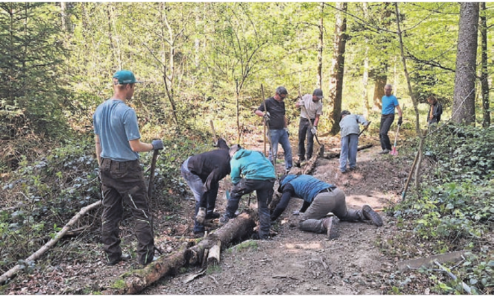 Für einmal war die Gruppe anderweitig aktiv an den Auwer Trails. Bild: zg