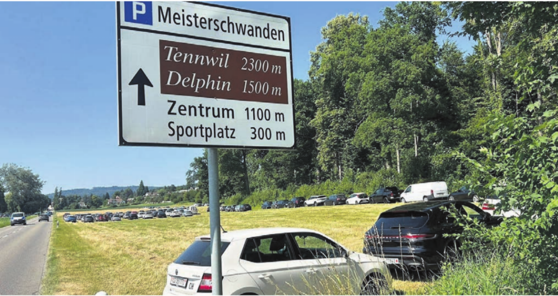 Dieses Bild mag man am Hallwilersee nicht mehr dulden: Das Parkieren an irregulären Orten wird nun mit dem neuen Konzept Freizeitverkehr bekämpft. Bild: pd - Das Bild wird blockiert. – Möglicherweise durch einen aktiven Adblocker.
