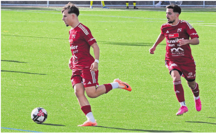 Spielen künftig wieder zusammen für den FC Muri: Rafael Freitas (links) und sein Cousin Miguel Ferreira. Bild: Archiv/jl