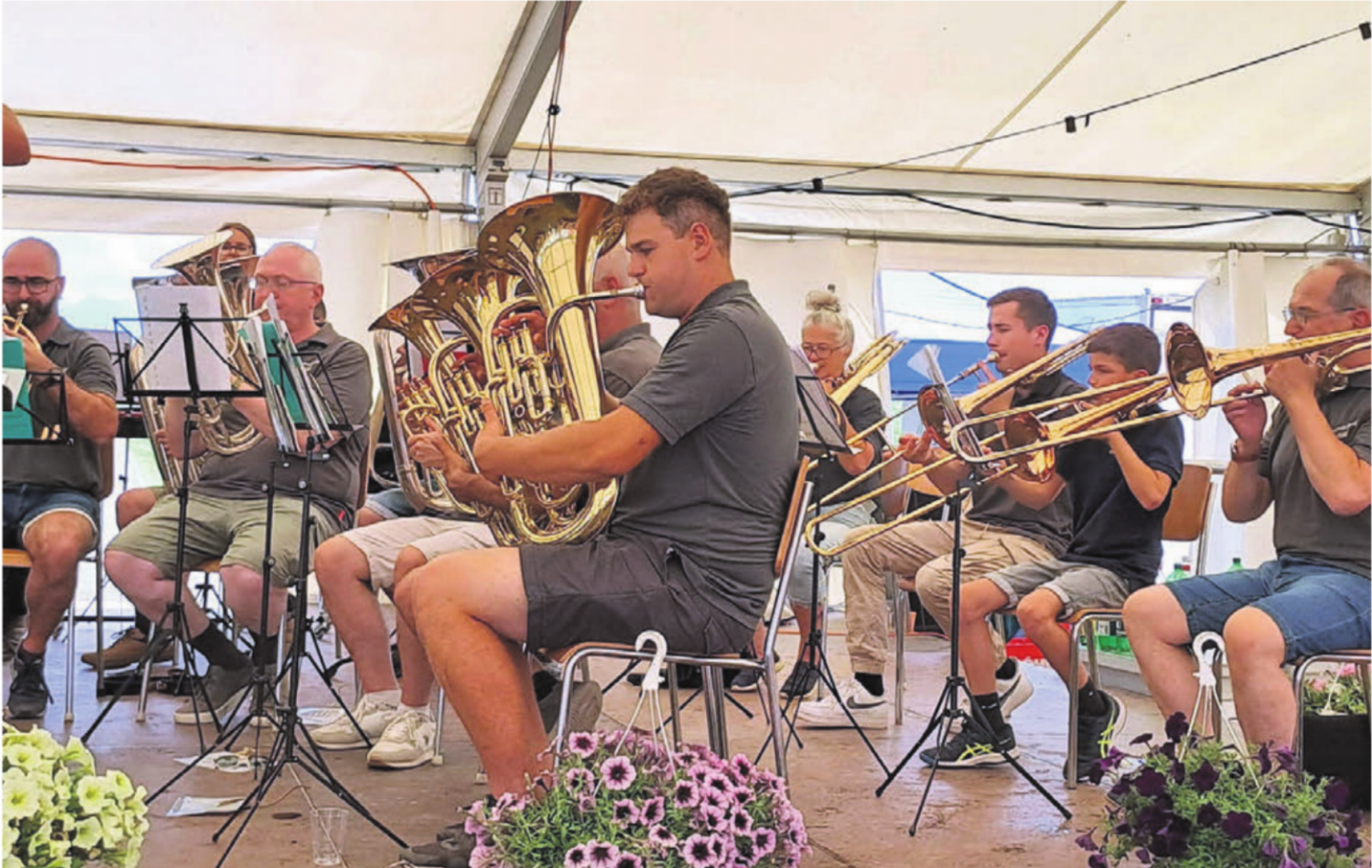 Die Brass Band Auw gibt am Sonntag ein Konzert. Bild: Archiv - Das Bild wird blockiert. – Möglicherweise durch einen aktiven Adblocker.