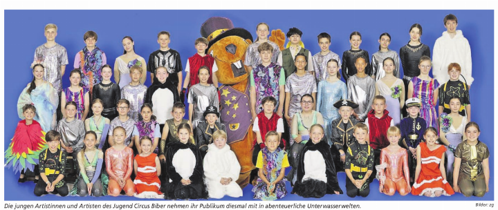 Die jungen Artistinnen und Artisten des Jugend Circus Biber nehmen ihr Publikum diesmal mit in abenteuerliche Unterwasserwelten. Bilder: zg Die jungen Artistinnen und Artisten des Jugend Circus Biber nehmen ihr Publikum diesmal mit in abenteuerliche Unterwasserwelten. Bilder: zg
